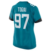 Women's Nike Tommy Togiai  Teal Jacksonville Jaguars Team Game Jersey