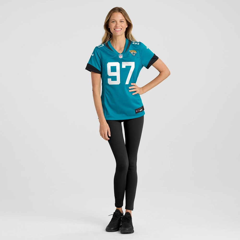 Women's Nike Tommy Togiai  Teal Jacksonville Jaguars Team Game Jersey
