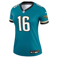 Women's Nike Trevor Lawrence Prowler Throwback Teal Jacksonville Jaguars Alternate Legend Player Performance Top