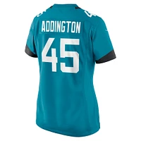 Women's Nike Tucker Addington  Teal Jacksonville Jaguars Team Game Jersey