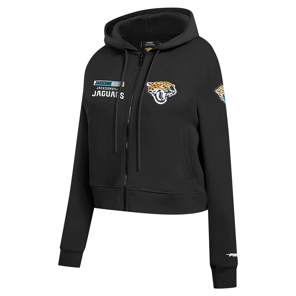 Women's Pro Standard Black Jacksonville Jaguars Split Logo Full-Zip Hoodie