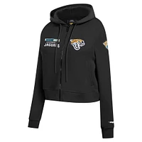 Women's Pro Standard Black Jacksonville Jaguars Split Logo Full-Zip Hoodie