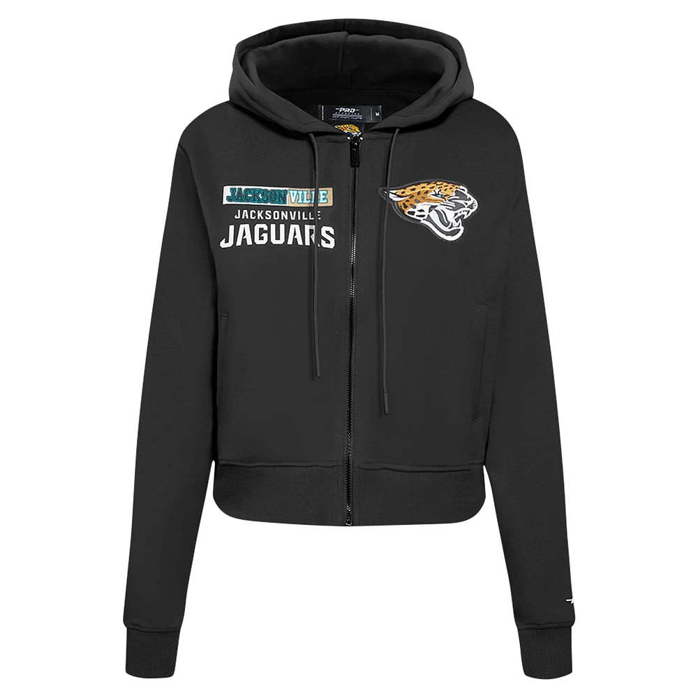 Women's Pro Standard Black Jacksonville Jaguars Split Logo Full-Zip Hoodie