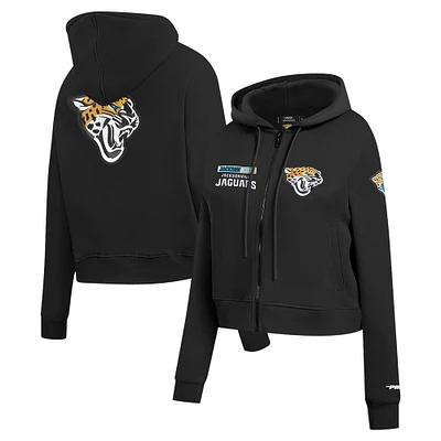 Sweat à capuche zippé avec logo fendu Pro Standard pour femme, noir, des Jaguars de Jacksonville