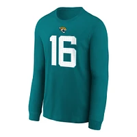 Youth Nike Trevor Lawrence Teal Jacksonville Jaguars Player Name & Number Long Sleeve T-Shirt