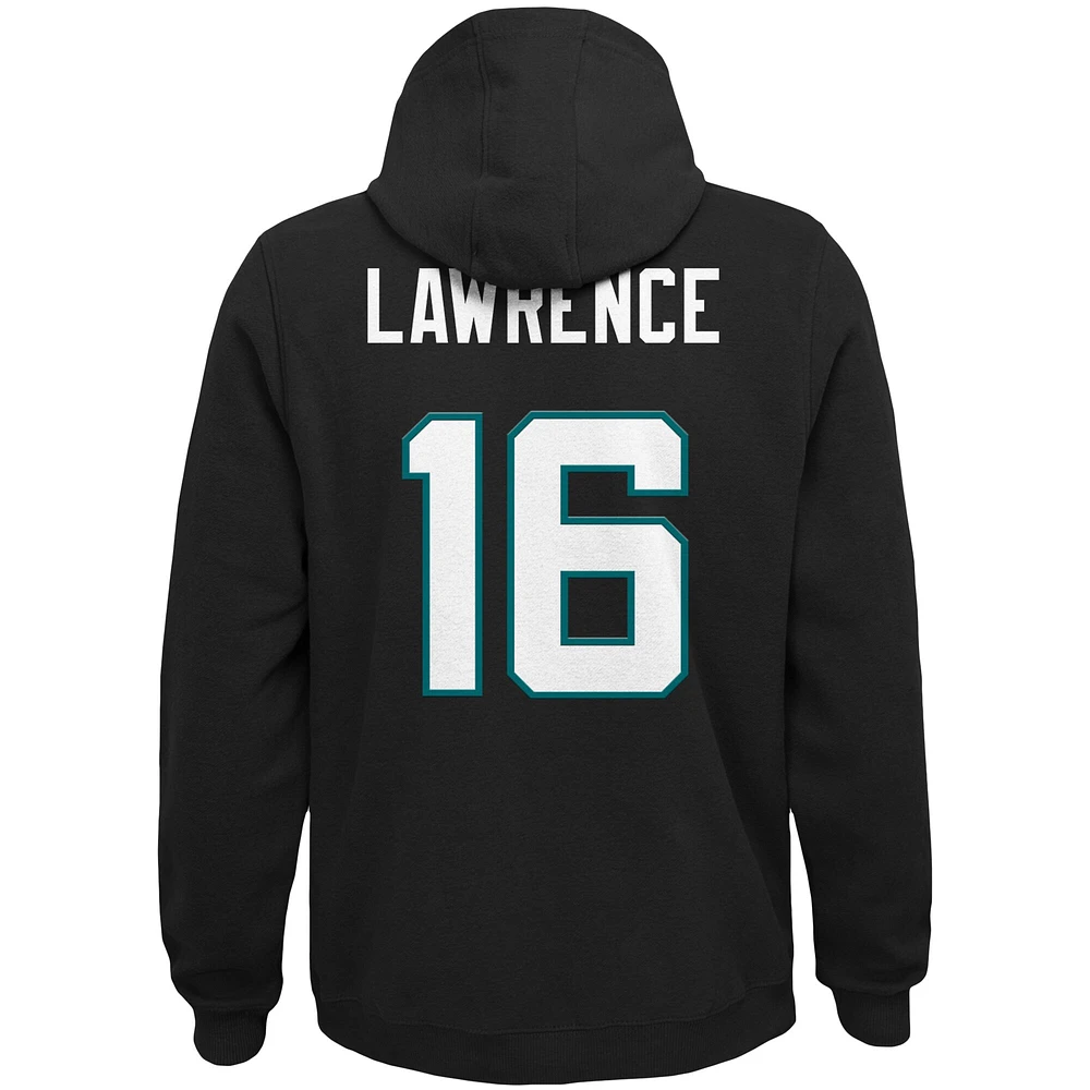Youth Trevor Lawrence Black Jacksonville Jaguars Mainliner Player Name & Number Pullover Hoodie