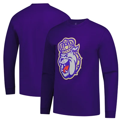 T-shirt violet à manches longues avec logo James Madison Dukes pour homme