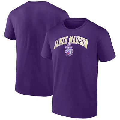 T-shirt violet James Madison Dukes Stacked Mascot pour homme