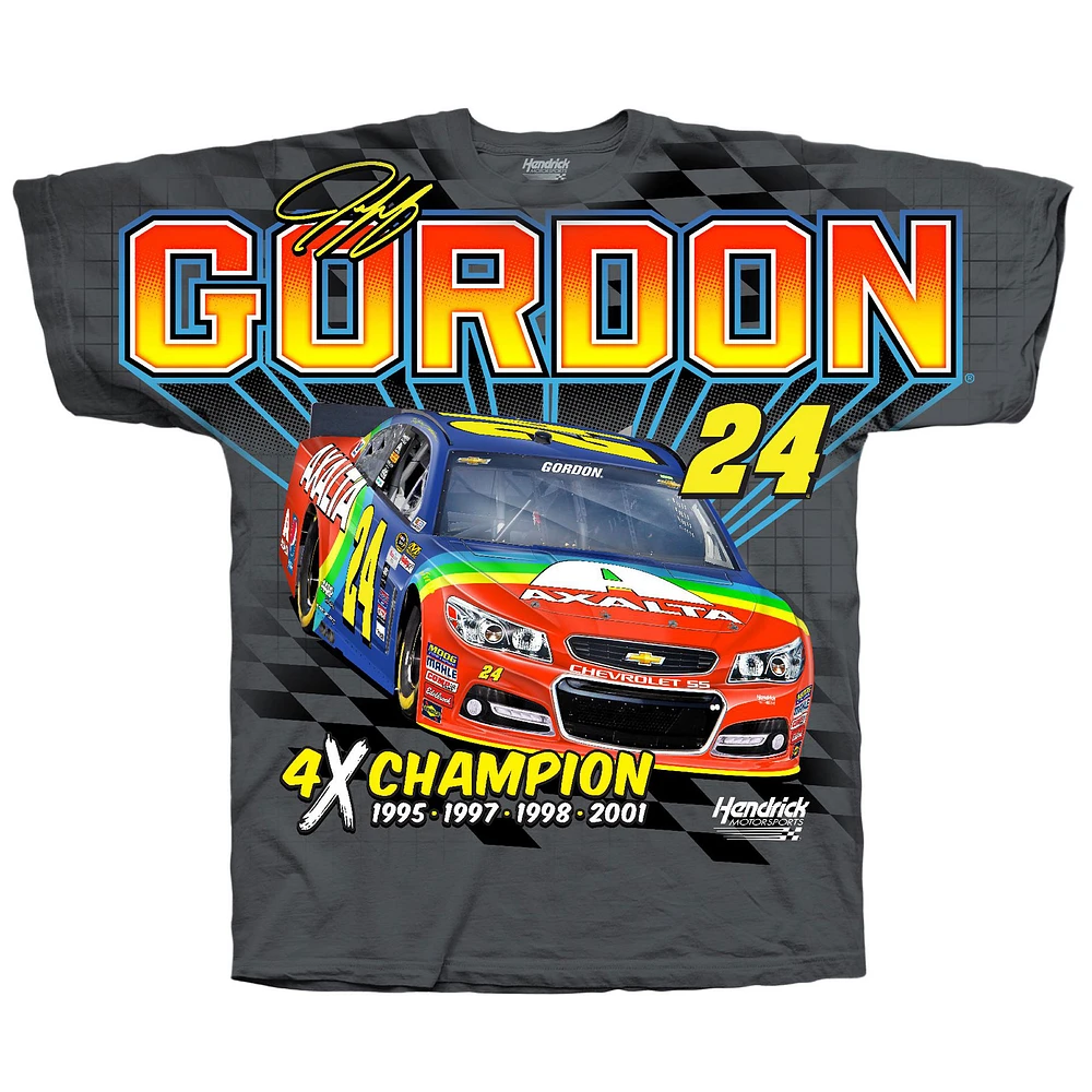 T-shirt pour homme de la collection Hendrick Motorsports Team, Jeff Gordon, quadruple champion Axalta Legend, anthracite