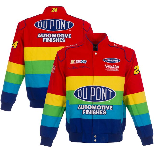 JH Design Veste d'uniforme en sergé Jeff Gordon rouge/bleu pour homme