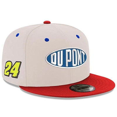 Casquette Snapback Jeff Gordon 9FIFTY Sponsor New Era marron clair/écarlate pour homme
