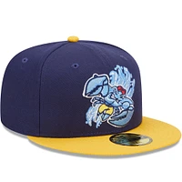 Men's New Era Blue/Yellow Jersey Shore BlueClaws Marvel x Minor League 59FIFTY Fitted Hat