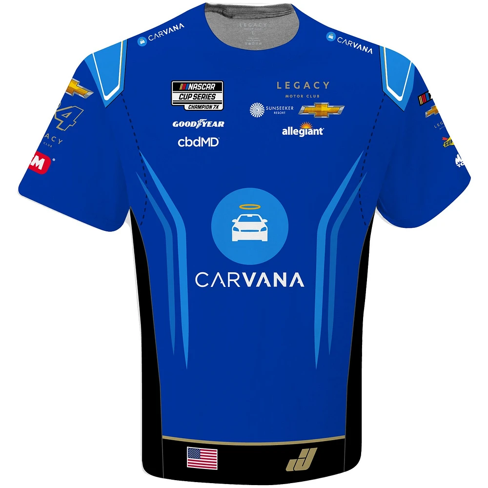 Men's LEGACY Motor Club Team Collection Blue Jimmie Johnson Carvana Sublimated Uniform T-Shirt