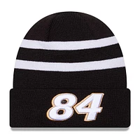 Bonnet en tricot à revers Jimmie Johnson New Era noir/blanc pour hommes