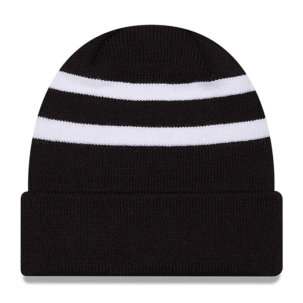 Bonnet en tricot à revers Jimmie Johnson New Era noir/blanc pour hommes