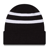 Bonnet en tricot à revers Jimmie Johnson New Era noir/blanc pour hommes