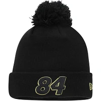 Men's New Era Black Jimmie Johnson Cuffed Knit Hat with Pom