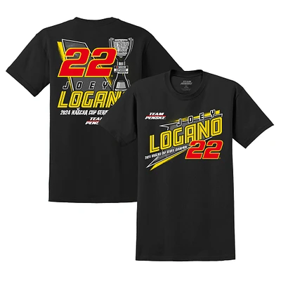 T-shirt noir pour homme Joey Logano, champion de la NASCAR Cup Series 2024