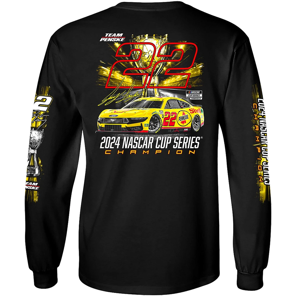 Men's Team Penske Black Joey Logano 2024 NASCAR Cup Series Champion Long Sleeve T-Shirt