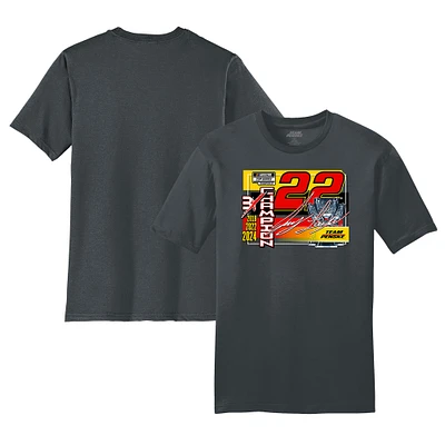 T-shirt de style vie pour homme Team Penske Charcoal Joey Logano 2024 NASCAR Cup Series Champion