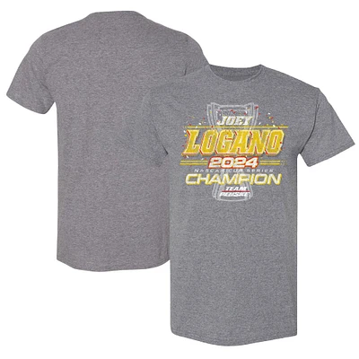 T-shirt gris pour homme de l'équipe Penske Joey Logano, champion la NASCAR Cup Series 2024, Finish Line
