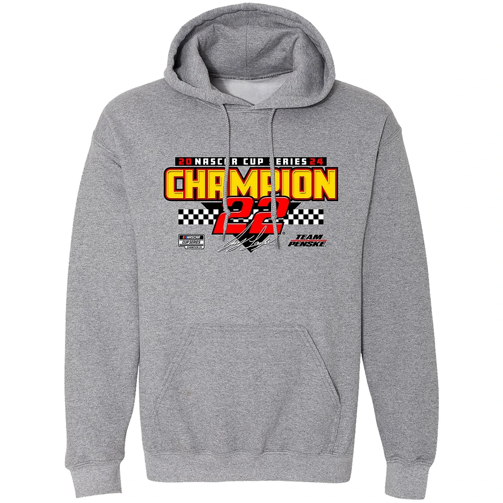 Men's Team Penske Gray Joey Logano 2024 NASCAR Cup Series Champion Pullover Hoodie