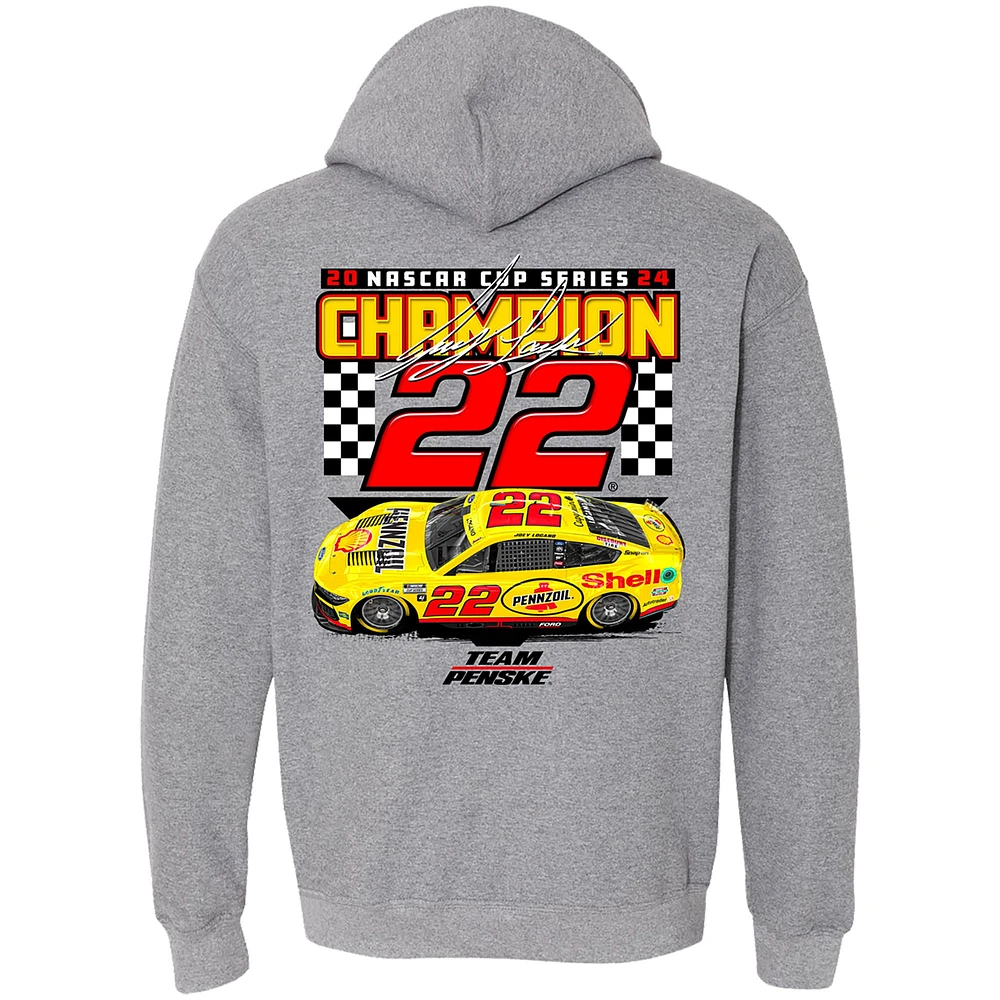 Men's Team Penske Gray Joey Logano 2024 NASCAR Cup Series Champion Pullover Hoodie