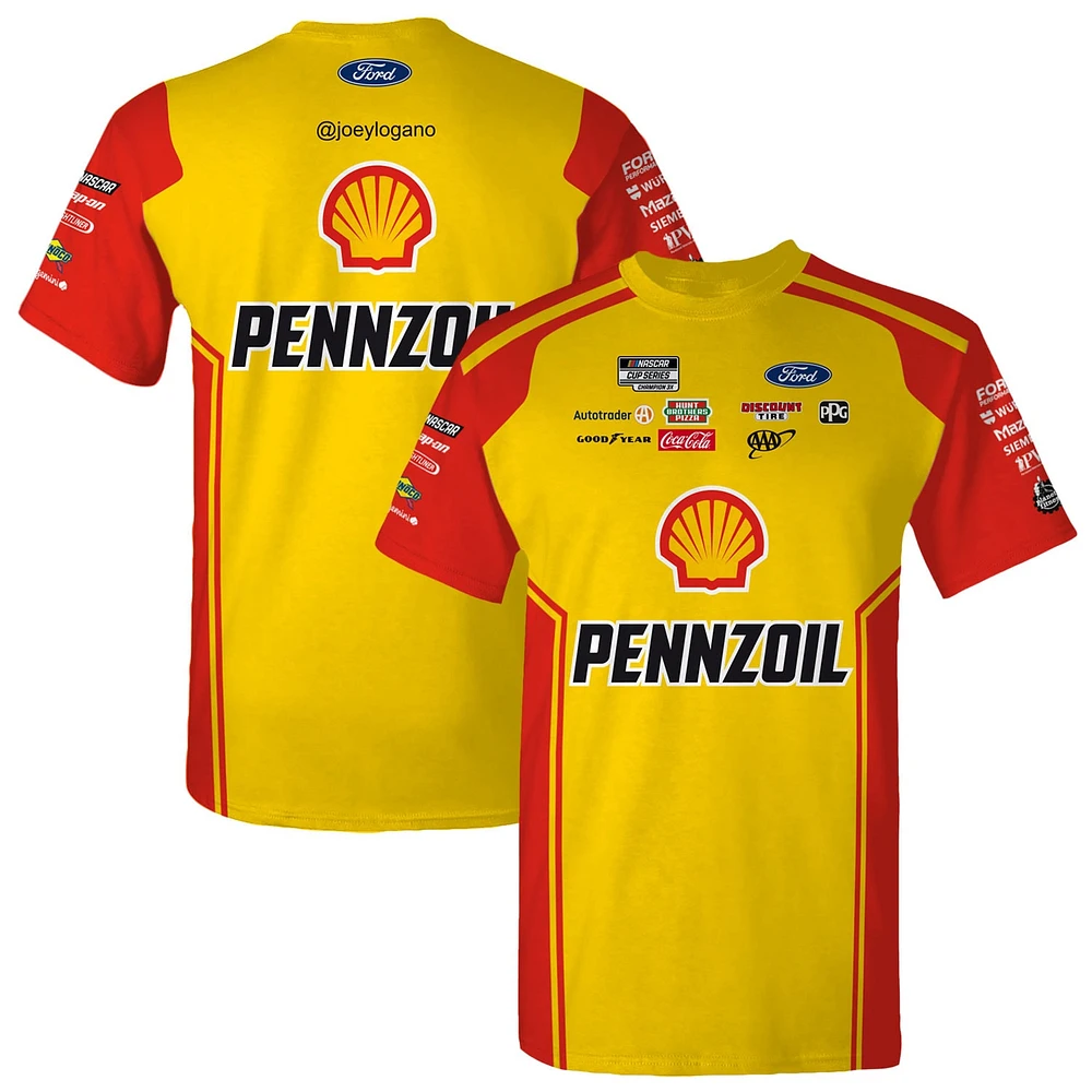 Men's Team Penske  Yellow Joey Logano Shell/Pennzoil Uniform T-Shirt