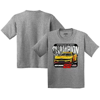 T-shirt gris pour tout-petits de l'équipe Penske Joey Logano, champion la NASCAR Cup Series 2024