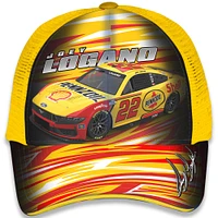 Unisex Checkered Flag Sports Yellow Joey Logano Shell-Pennzoil Adjustable Trucker Hat