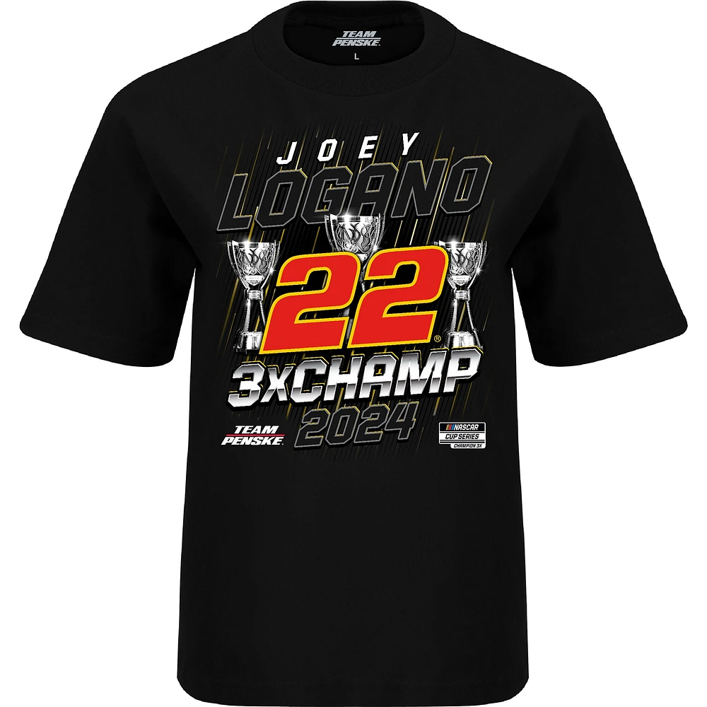 Youth Team Penske  Black Joey Logano Three-Time NASCAR Cup Series Champion Car T-Shirt