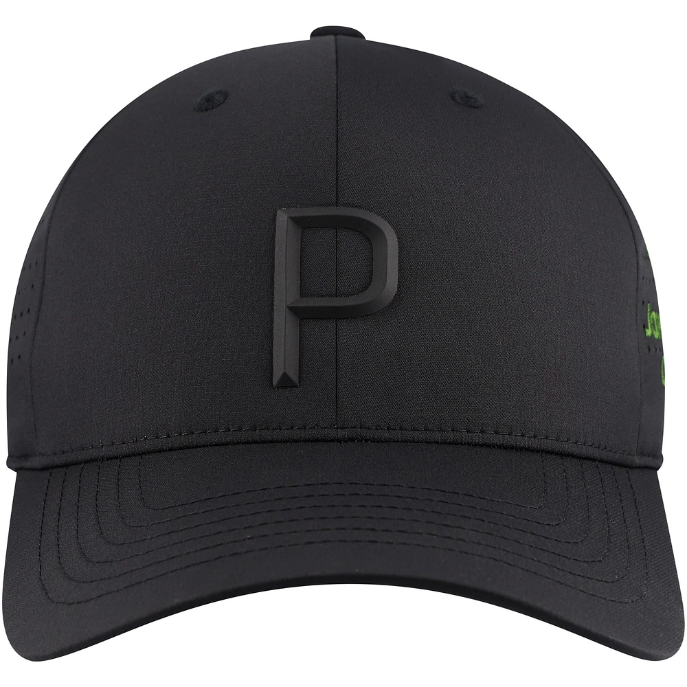 Men's Puma Black John Deere Classic Tech Flexfit Adjustable Hat