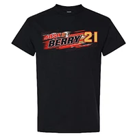 Men's Checkered Flag Sports  Black Josh Berry Name & Number T-Shirt