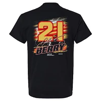 Men's Checkered Flag Sports  Black Josh Berry Name & Number T-Shirt