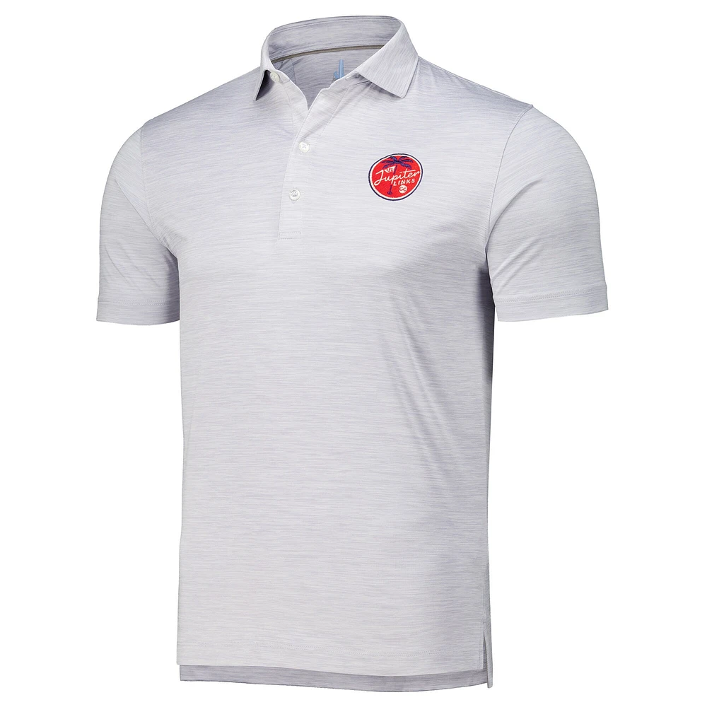 Men's johnnie-O Gray Jupiter Links Golf Club Huron Solid Featherweight Performance Polo