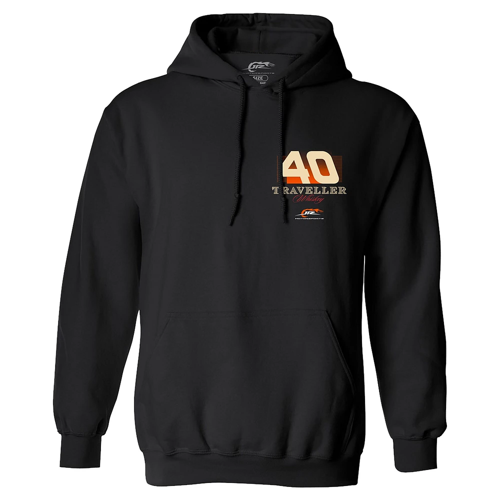 Sweat à capuche officiel de l'équipe JR Motorsports pour homme, motif voiture whisky noir Justin Allgaier Traveller