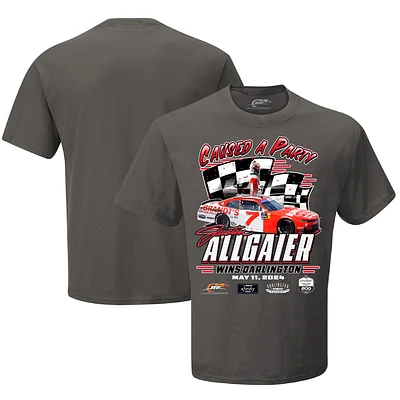 Men's JR Motorsports Official Team Apparel Charcoal Justin Allgaier Darlington Xfinity Series Race Win T-Shirt