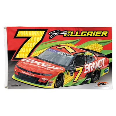 WinCraft Justin Allgaier Brandt Drapeau de luxe unilatéral 3' x 5'