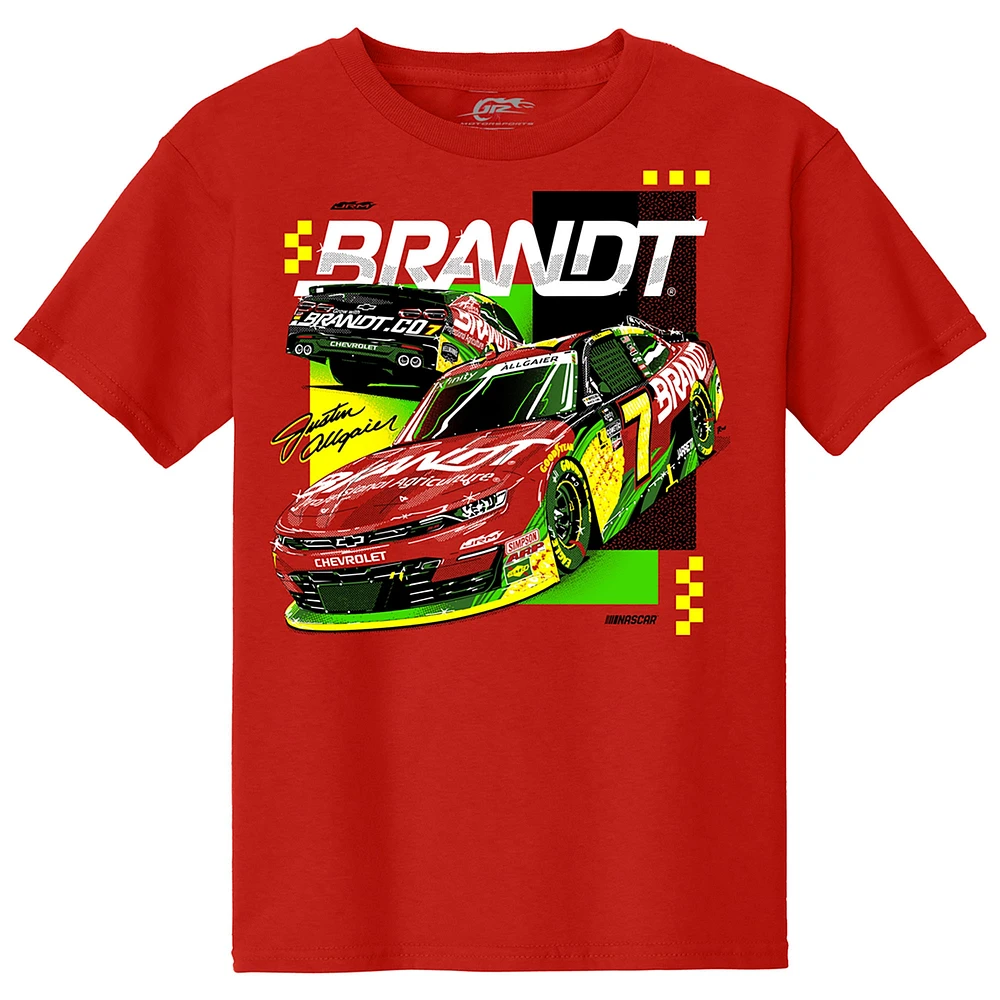 Youth JR Motorsports Official Team Apparel Red Justin Allgaier Brandt Car T-Shirt