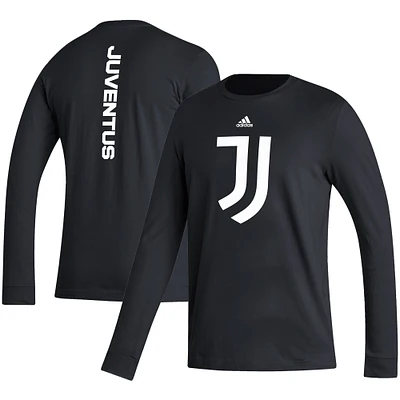 T-shirt à manches longues adidas Juventus vertical Wordmark pour hommes