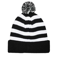 Men's Black Juventus Casual Cuffed Knit Hat with Pom