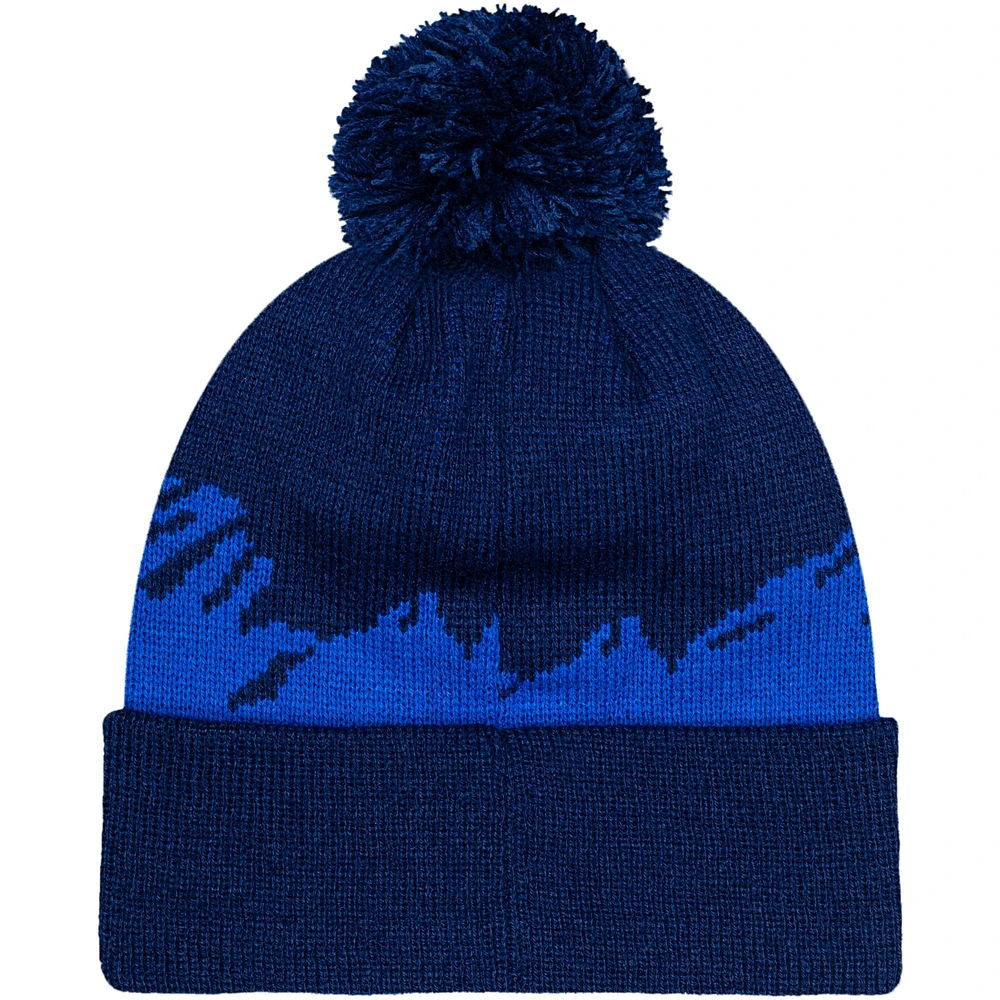 Men's Navy Juventus Pixel Cuffed Knit Hat with Pom