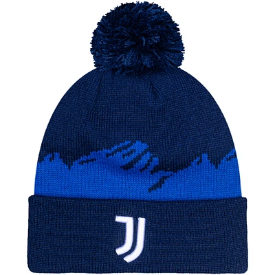 Men's Navy Juventus Pixel Cuffed Knit Hat with Pom