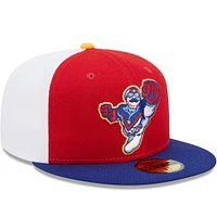 Men's New Era Red/Blue Kannapolis Cannon Ballers Marvel x Minor League 59FIFTY Fitted Hat
