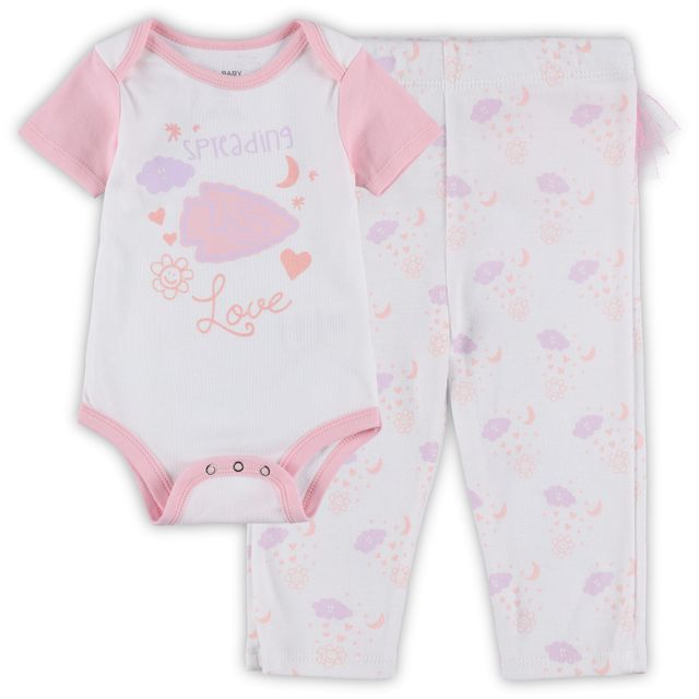 Ensemble de body et leggings Tutu pour nouveau-nés nourrissons blancs Kansas City Chiefs Spreading Love
