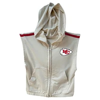 Ensemble sweat à capuche zippé sans manches et jupe trois niveaux pour filles Wes & Willy Gold/Red Kansas City Chiefs