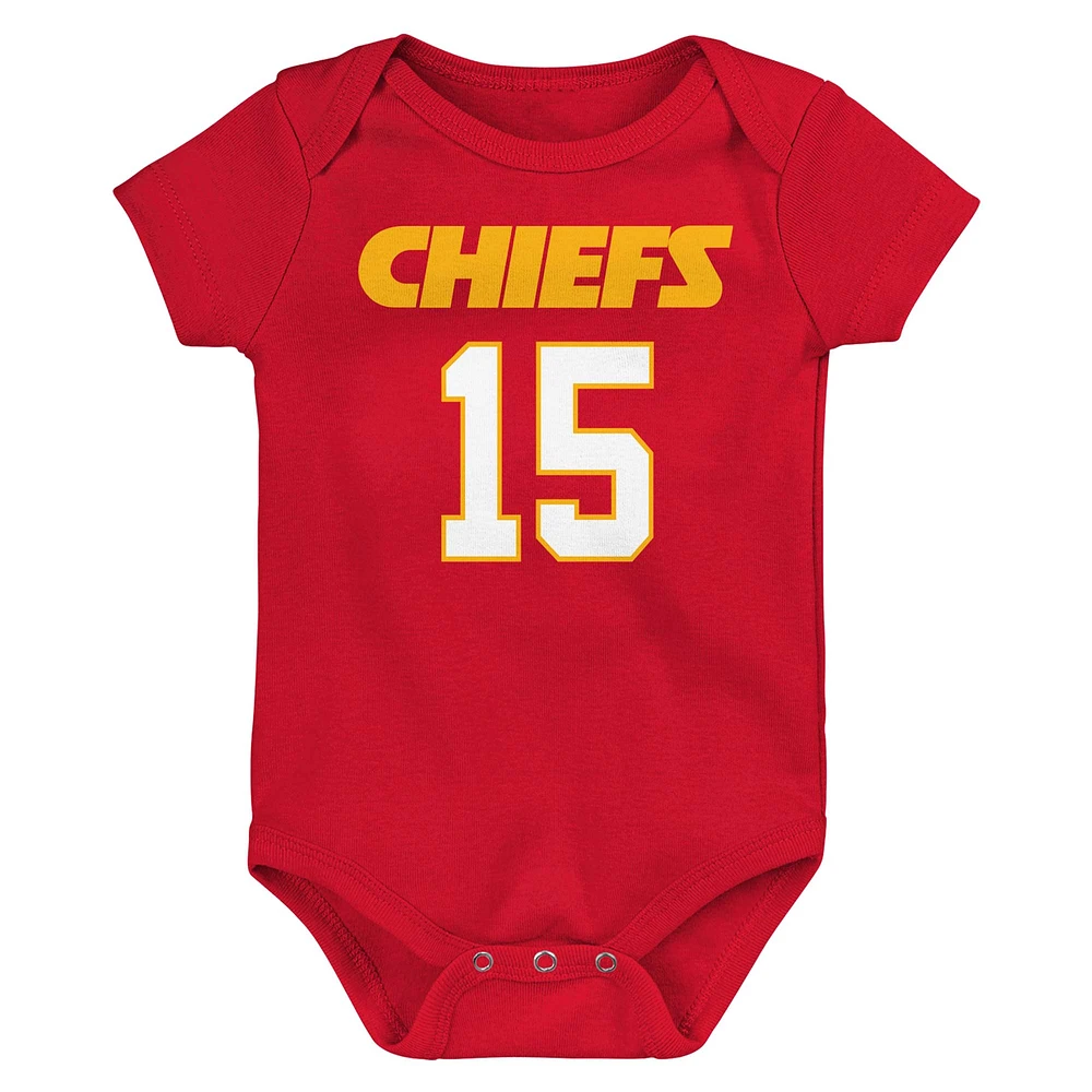 Infant Patrick Mahomes Red Kansas City Chiefs Mainliner Player Name & Number Bodysuit
