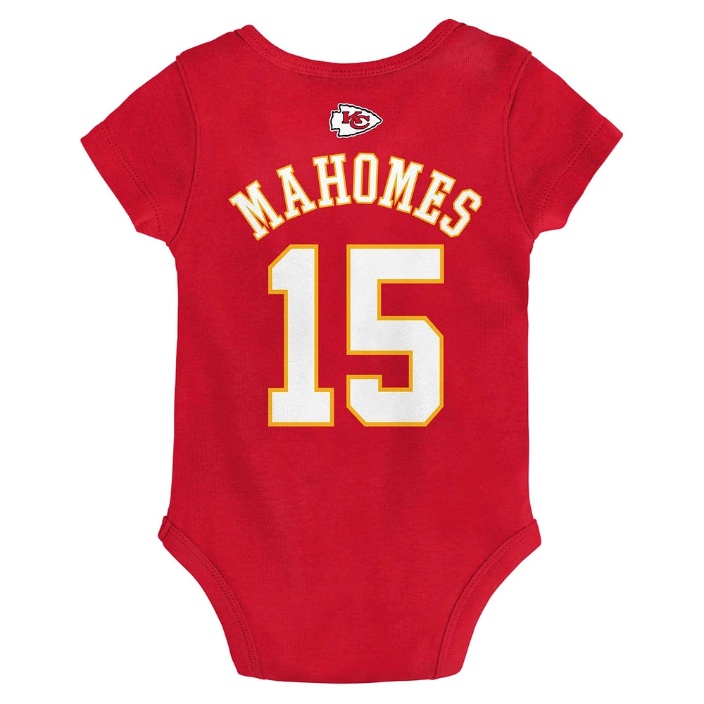 Infant Patrick Mahomes Red Kansas City Chiefs Mainliner Player Name & Number Bodysuit