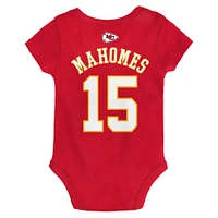 Infant Patrick Mahomes Red Kansas City Chiefs Mainliner Player Name & Number Bodysuit