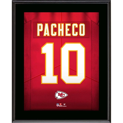 Plaque de joueur sublimée avec numéro de maillot des Kansas City Chiefs de 10,5" x 13" d'Isiah Pacheco
